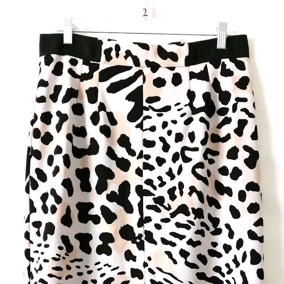 Worthington Womens White Black Cheetah Print Straight & Pencil Skirt Size 12 - Picture 2 of 6